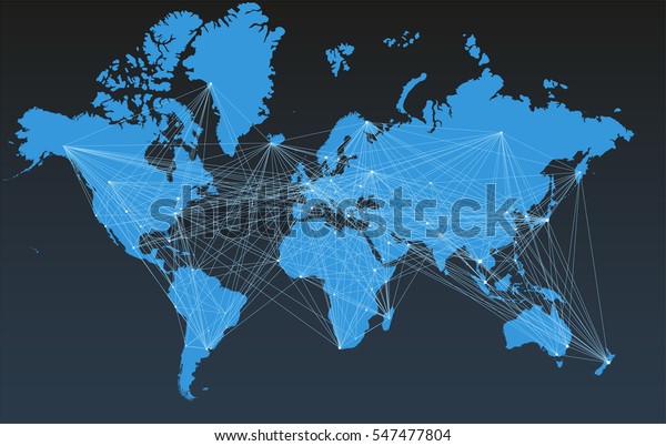 Image Vectorielle De Stock De Carte Du Monde Avec Les