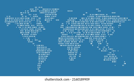 Mapa mundial de código de computadora binario