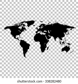 World map black colored silhouette  earth stylish
