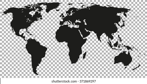 World map black colored silhouette earth stylish