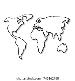 World Map Simple Outline High Res Stock Images Shutterstock