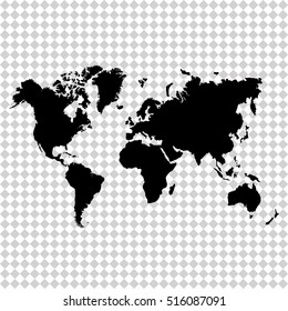 World map  - black vector icon