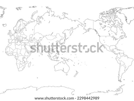 World map (blank map)
with border ストックフォト © 