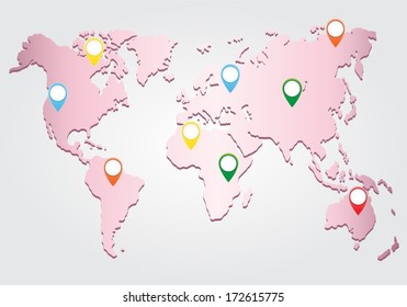 World map with blank chat stickers