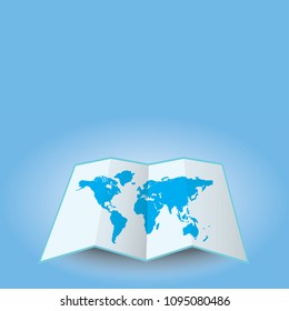 World map. Blue world map. ?Being at the below Abstract vector illustration. Blue background