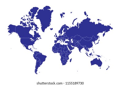 World map, World map blue color.
