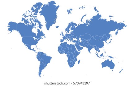 World map blue color