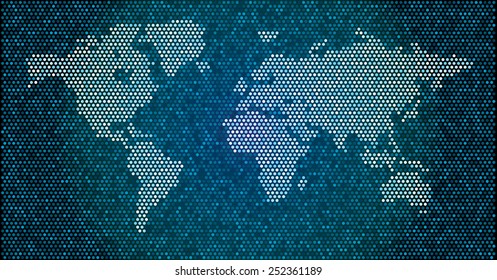 World map blue dots EPS 10