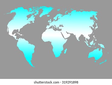 World map blue. Global design geography, ball and travel, vector graphic illustration