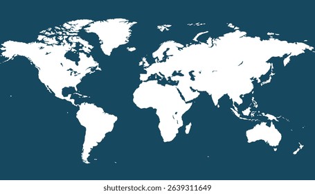 World map. Blue modern map. Silhouette map.	