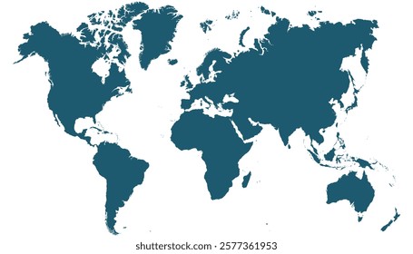 World map. Blue modern vector map. Silhouette map.