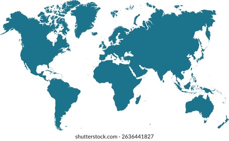 World map. Blue modern vector map. Silhouette.