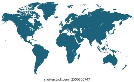 Mapa mundial. Mapa azul. Mapa de silueta