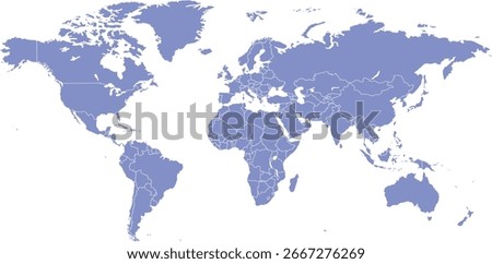 World map blue sky map white background 