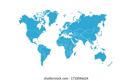 World map blue vector modern