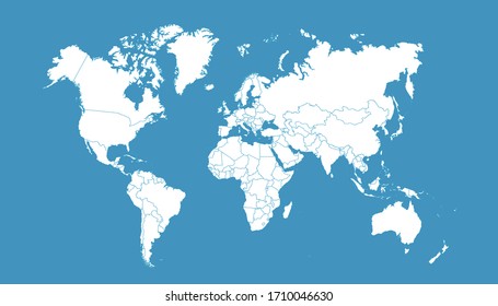 Mapa del mundo azul vector moderno