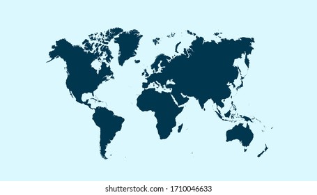 World map blue vector modern