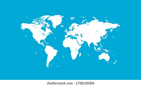 World map blue vector modern