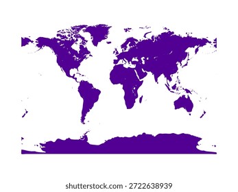 Mapa mundial con fronteras de estados. mapa mundial aislado sobre fondo blanco