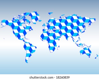 World Map Box Pattern On Stock Vector (Royalty Free) 18260839 ...