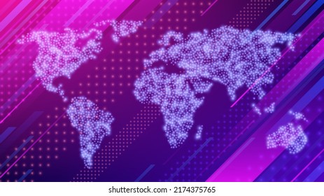 World map. Breaking news template design. Vector background