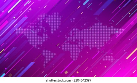 World map. Breaking news template design. Vector background