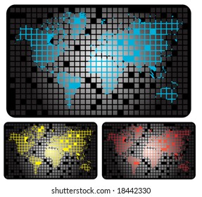 World map business card