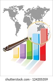 world map business charts