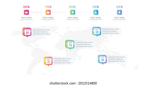 World map business infographic vector