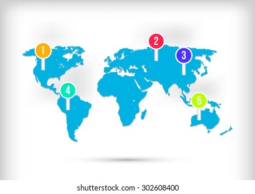 World Map. Business Infographics. Vector Graphs Elements. Infographic Element. Vector Illustration