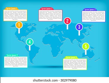 World Map. Business Infographics. Vector Graphs Elements. Infographic Element. Vector Illustration