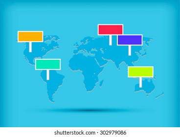 World Map. Business Infographics. Vector Graphs Elements. Infographic Element. Vector Illustration