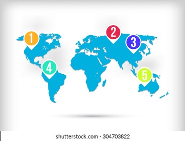 World Map. Business Infographics. Vector Graphs Elements. Infographic Element. Vector Illustration