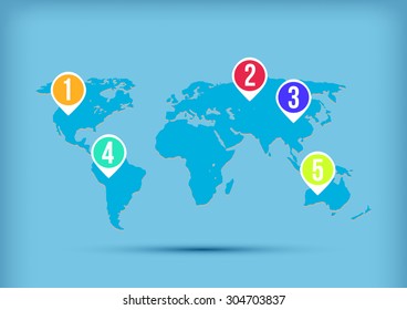 World Map. Business Infographics. Vector Graphs Elements. Infographic Element. Vector Illustration