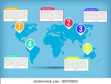 World Map. Business Infographics. Vector Graphs Elements. Infographic Element. Vector Illustration