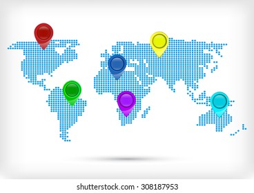 World Map. Business Infographics. Vector Graphs Elements. Infographic Element. Vector Illustration