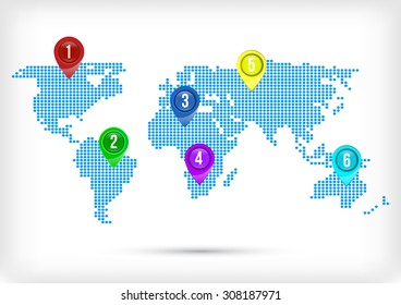 World Map. Business Infographics. Vector Graphs Elements. Infographic Element. Vector Illustration