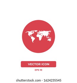 "World map" button vector icon. Ui/Ux. Premium quality.