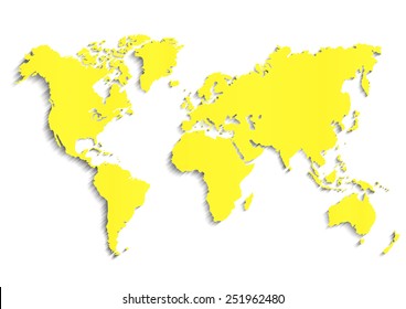 World map card paper natural.Vector illustration
