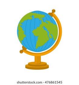 world map cartoon school isolated