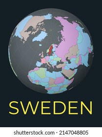 564 Satellite Sweden Images Stock Photos Vectors Shutterstock World Map Centered Sweden Red 260nw 2147048805