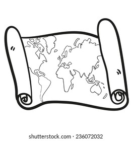 World map. A children's sketch 