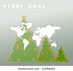 world map and Christmas background