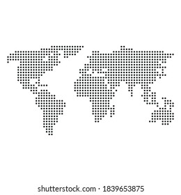 World map of circles. Simple vector illustration on a white background.