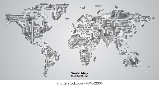 Design des World Map Circuit Board