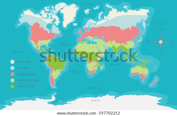 World Map Climate Highly Detailed Vector Stock Vector (Royalty Free ...