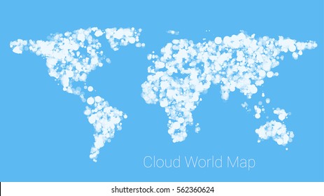 world map from cloud