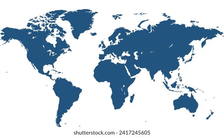 World map. Color modern vector map. Silhouette