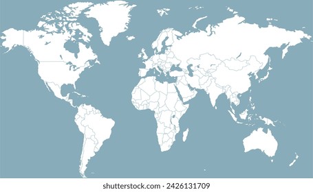 World map. Color modern vector map. Silhouette.