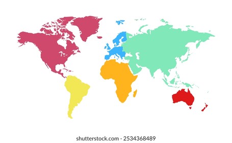 World map. Color modern vector.